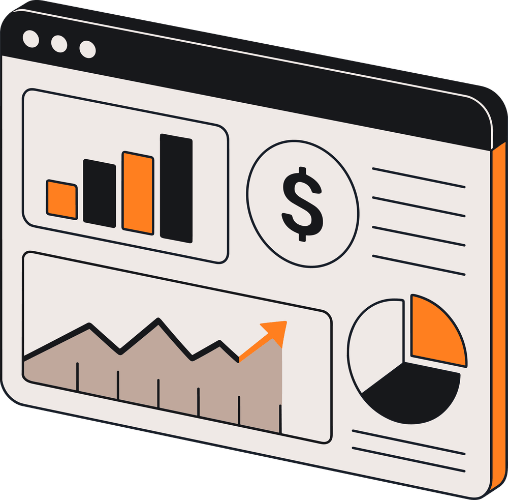  Icon of a graph with a dollar sign, representing financial metrics in a NetSuite advanced revenue management dashboard.