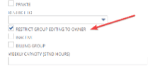 Configurations set to restrict group editing to owner.