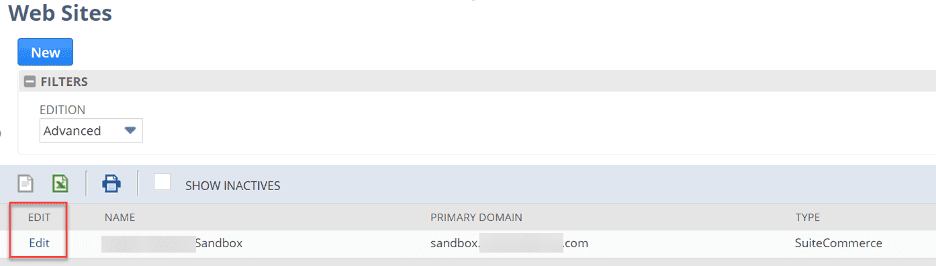 Edit SuiteCommerce site.