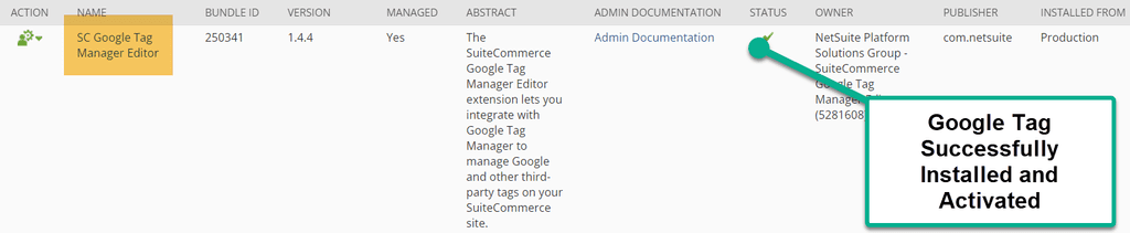 SC Google tag manager editor installed activated.