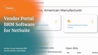Vendor Portal BRM Software for NetSuite.