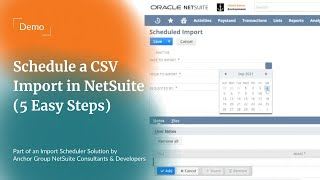 Schedule a CSV Import in NetSuite.