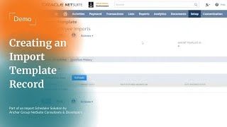 Creating an Import Template Record.