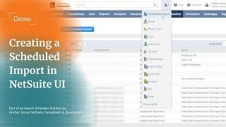 Creating a Scheduled Import in NetSuite UI.
