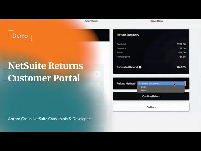 NetSuite Returns Customer Portal.