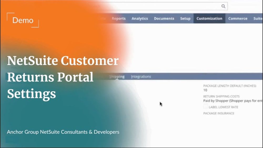 NetSuite Customer Returns Portal Settings.