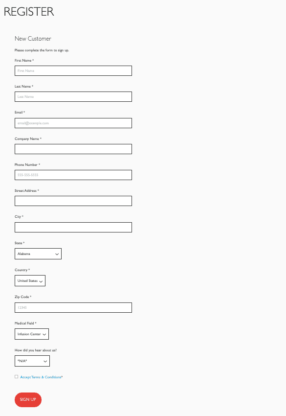 Modern signup form SuiteCommerce.