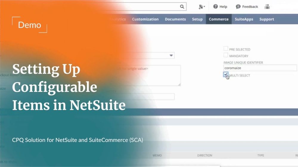 Setting Up Configurable Items in NetSuite.