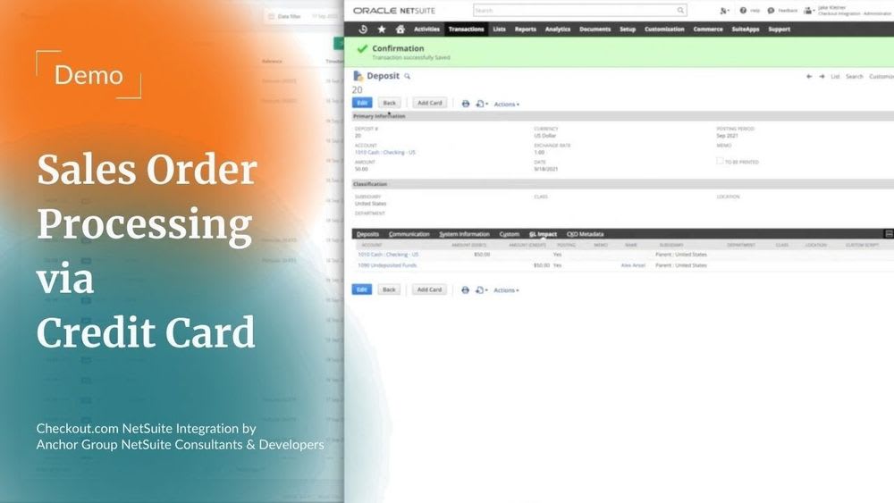 Checkout.com NetSuite Integration Demo | Sales Order Processing via Credit Card.