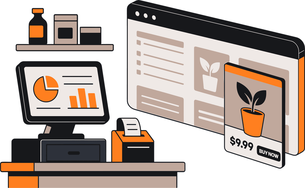 SuiteCommerce ui, and shopping icon