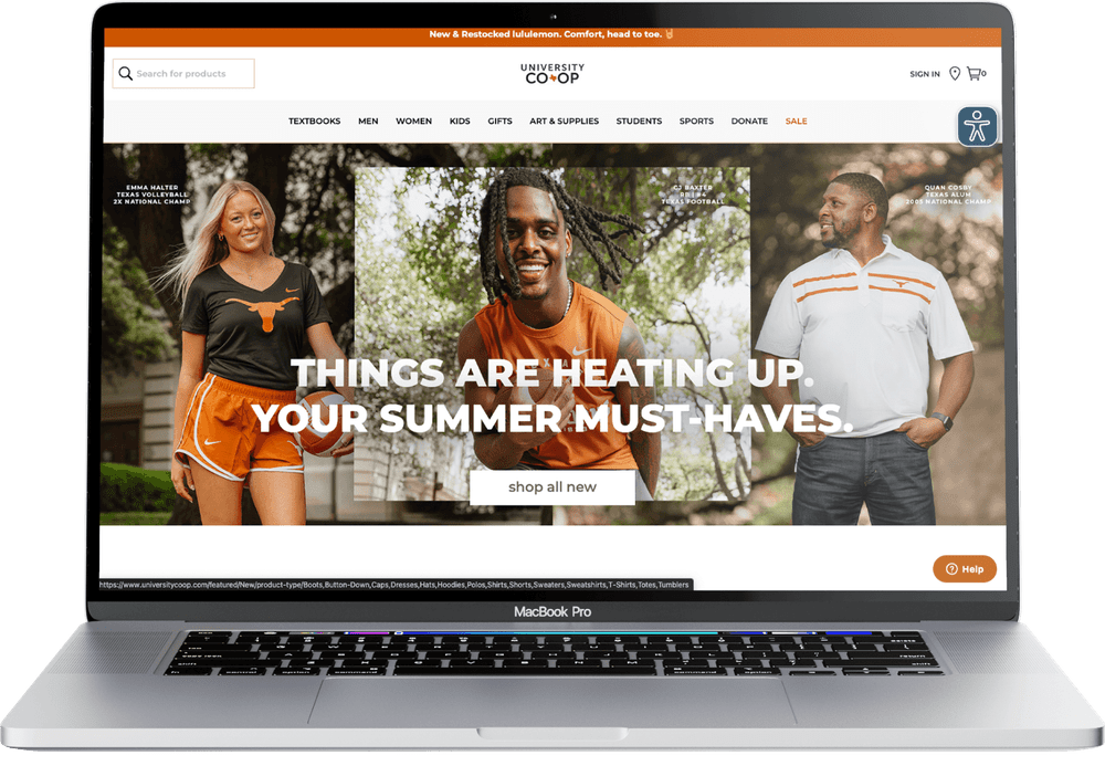 university coop website preview
