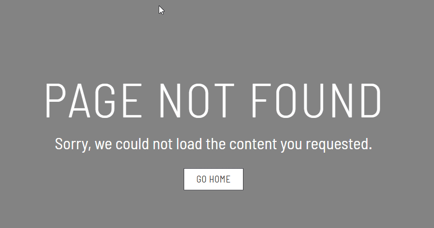 Page Not Found message screen.