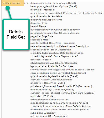 Details page with a Field Set.