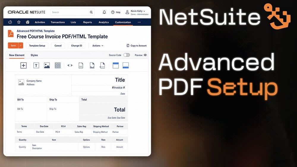 NetSuite advanced PDF HTML setup tutorial.