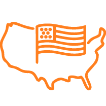 usa country outline and flag icon