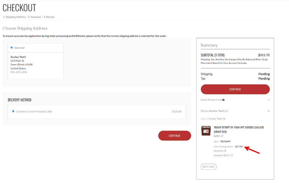 suitecommerce checkout page screenshot