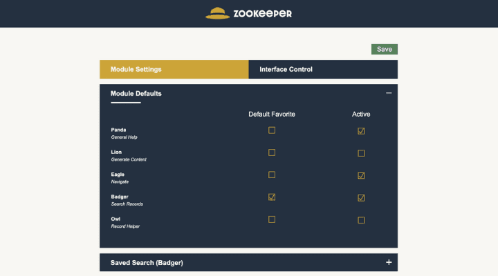 configure zookeeper chrome extension module settings