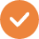 orange circle icon with transparent checkmark in the middle