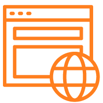 computer with magnifying glass icon