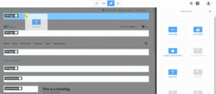 Site Management Tools Drag and Drop Text Element