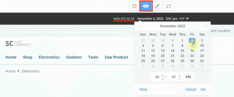 Site Management Tools View Mode Preview Content Visibility