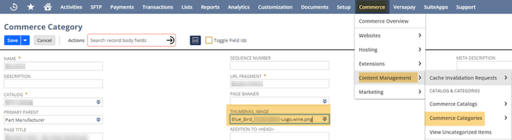 Commerce Category Thumbnail Management