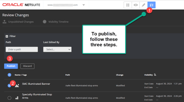 Review SuiteCommerce SMT CMS Changes