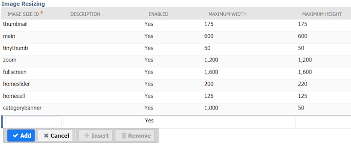 SuiteCommerce Image Resizing Settings