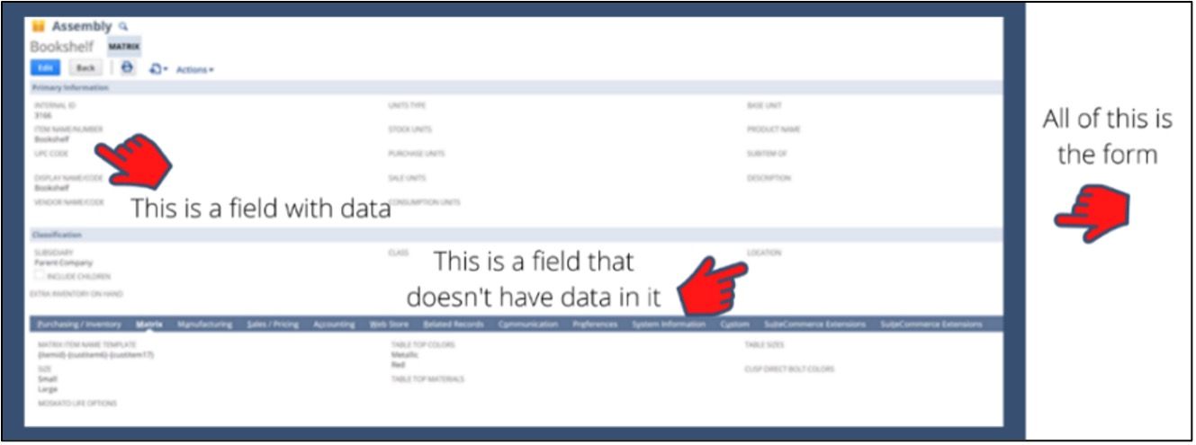 Screenshot of a form displaying the text 