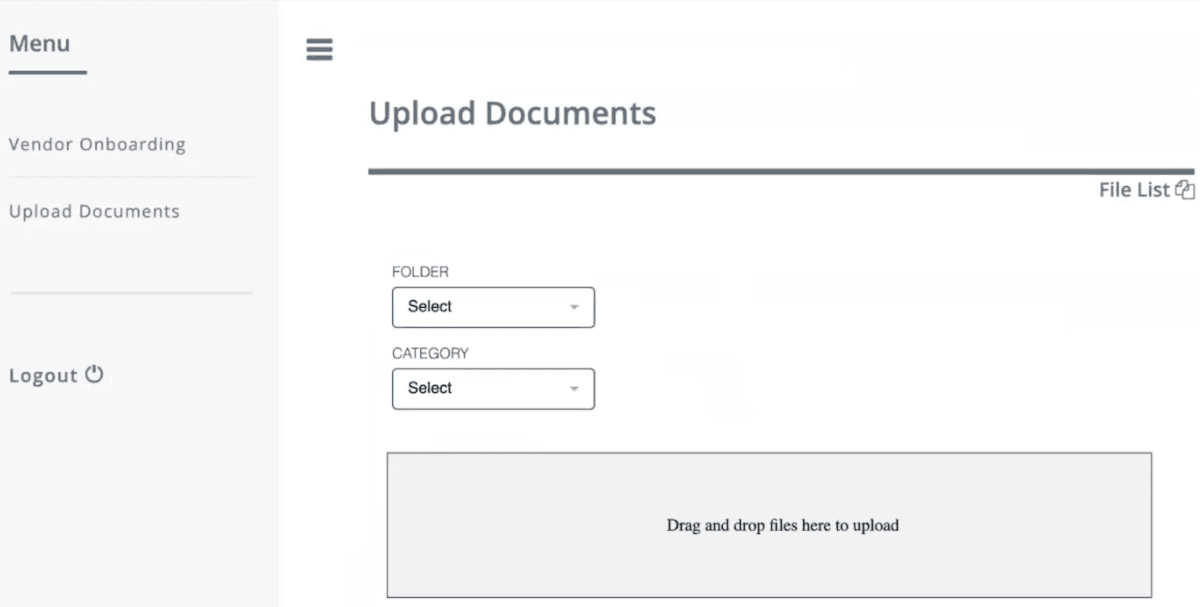 Interface of the cloud upload document page, highlighting file upload options and a button for submitting documents.