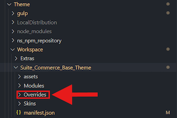 Settings menu in the app store featuring the Overrides option prominently highlighted in red.