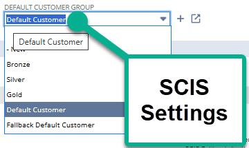 Settings interface for customer group management in the system configuration.