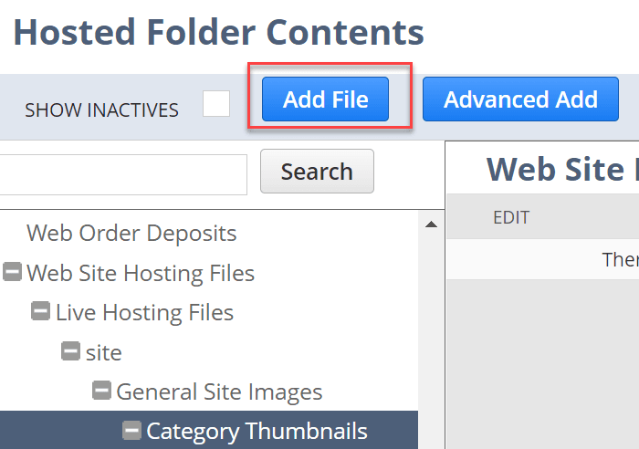 Add File NetSuite File Cabinet Category Thumbnails Folder