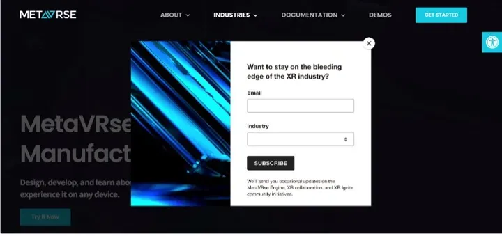 MetaVerse example of a popup upsell from SuiteCommerce.