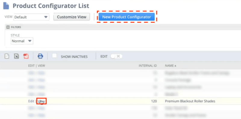 New Product Configurator NetSuite