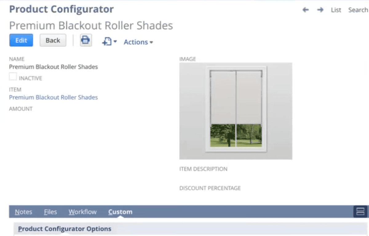 NetSuite Product Configurator Record