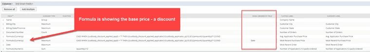 Saved Search Base Price Discount Formula