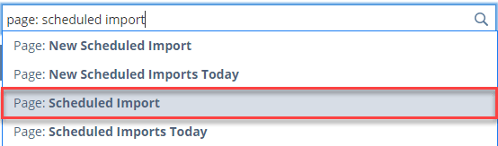 Scheduled Import Page NetSuite