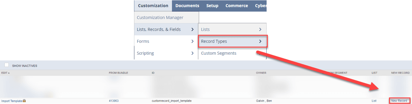NetSuite New Import Template