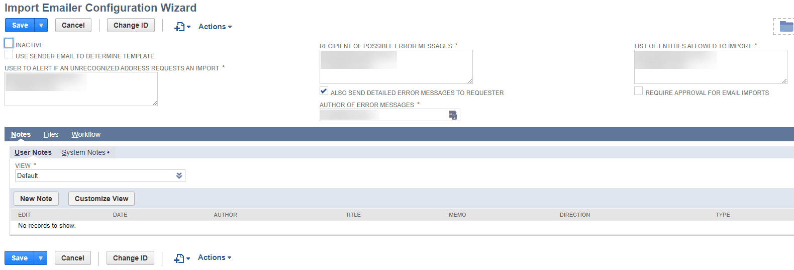 Import Emailer Configuration Wizard