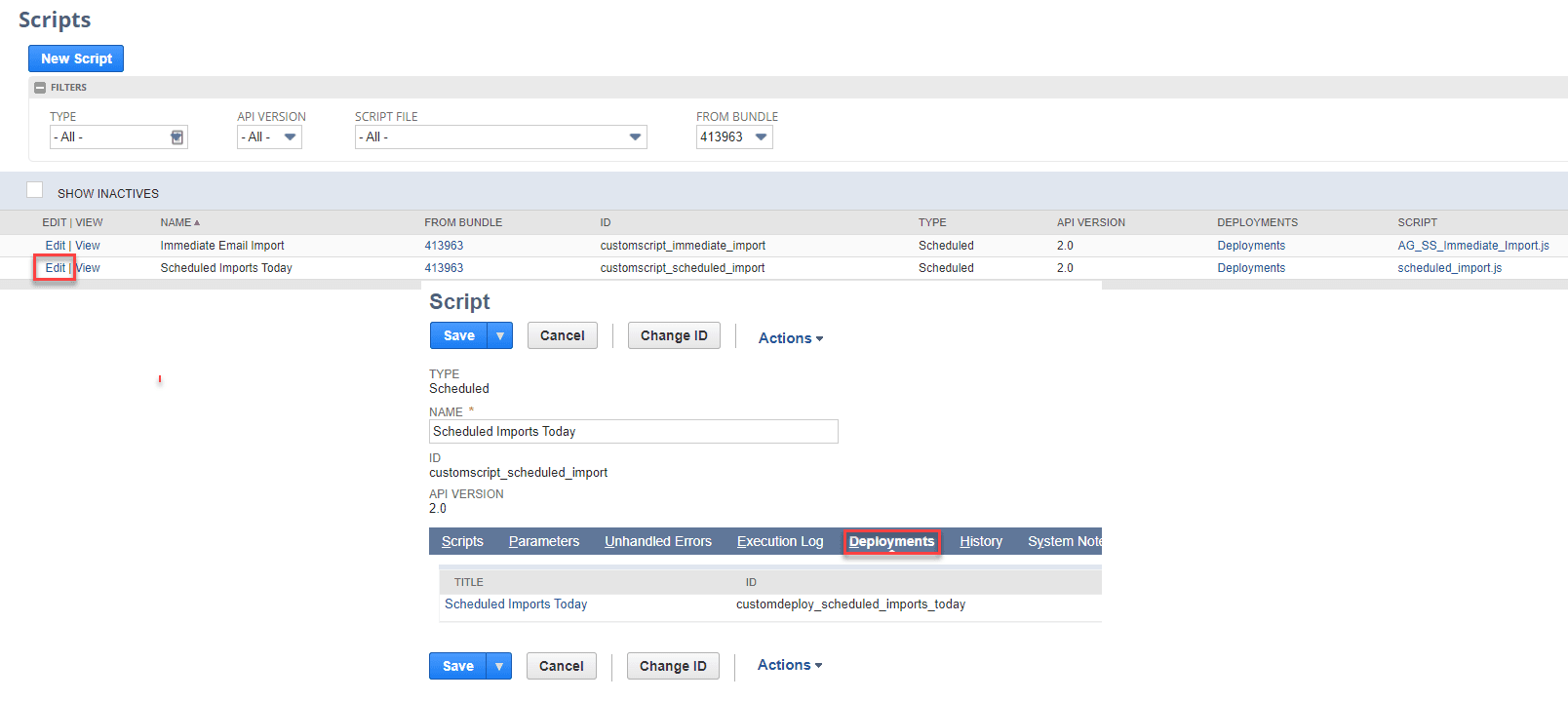 NetSuite Script Deployments
