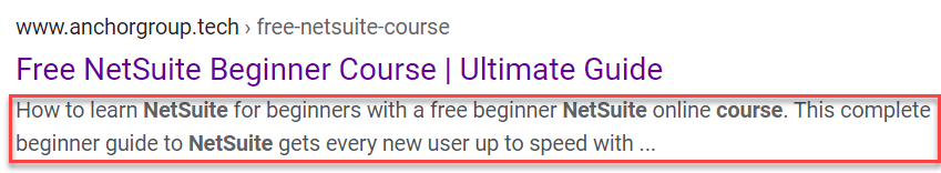 SEO Meta Description