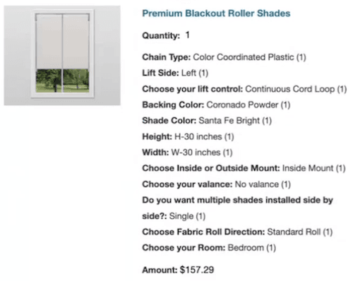 SuiteCommerce CPQ Configured Product Cart View