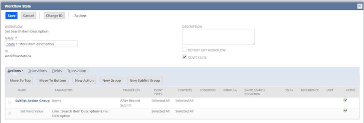 NetSuite Workflow State