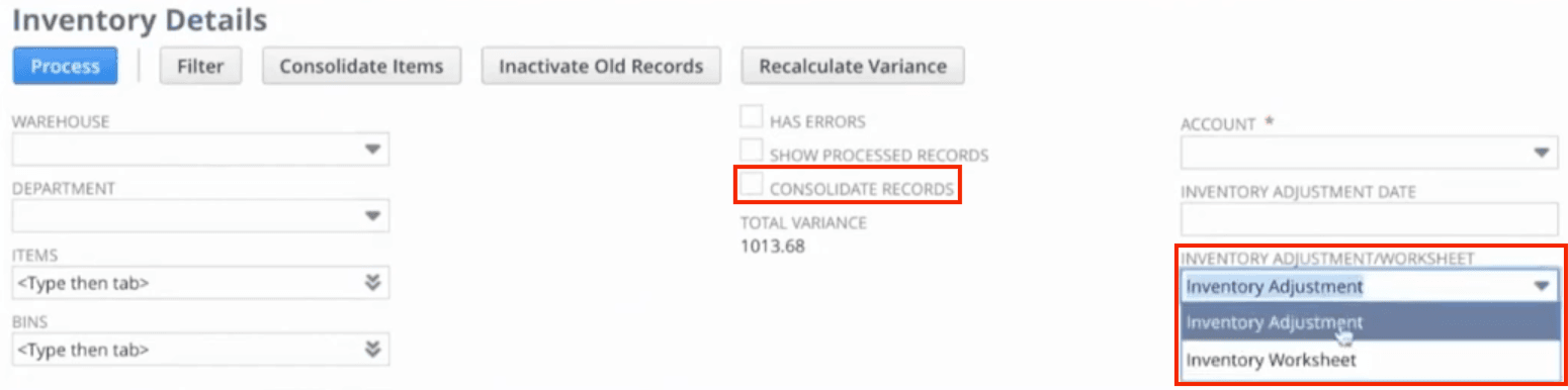 NetSuite Inventory Adjustment