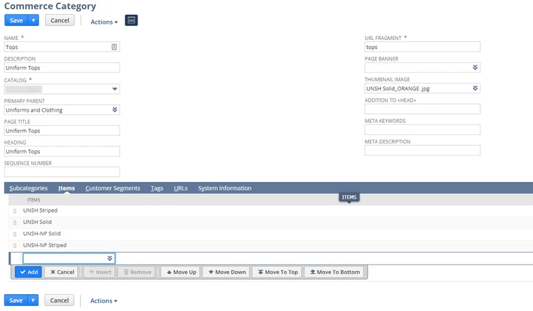 Items clearly are added to Commerce Categories in the 