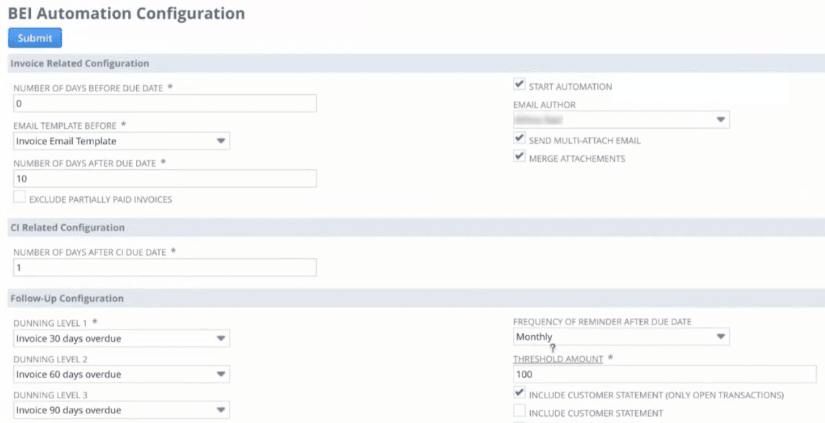 NetSuite Bulk Email Invoicing Automation Configuration