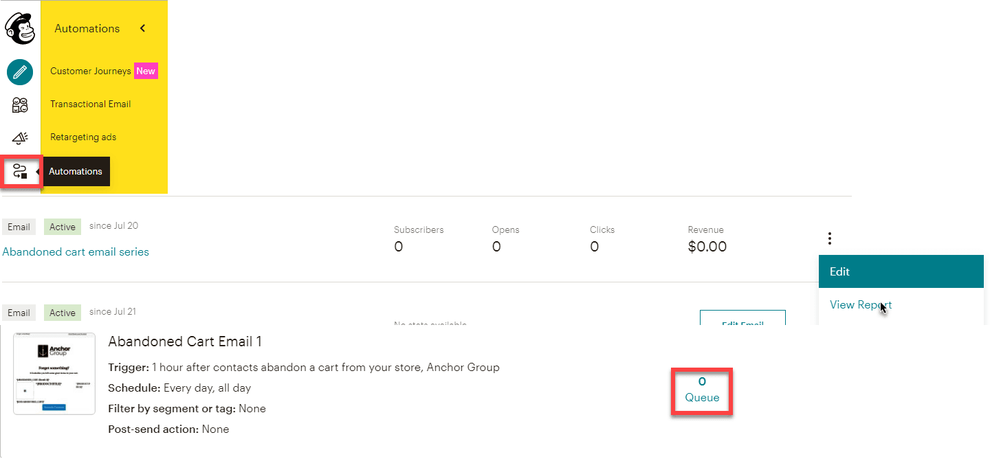 Mailchimp page with further details to follow regarding the price of goods.