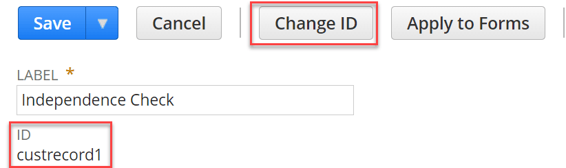 NetSuite ID Field Change ID Button