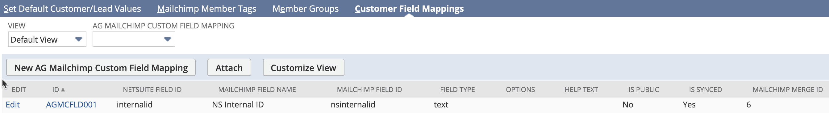 A field showing one line of data.